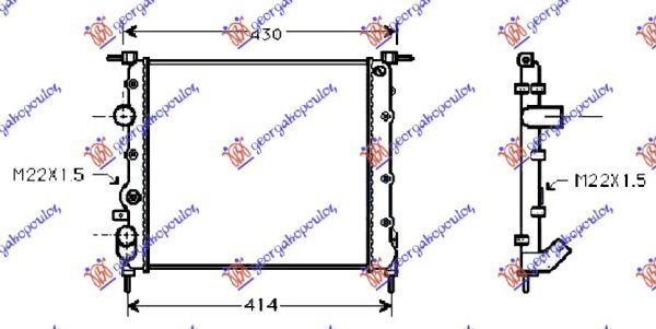 HLADNJAK MOTORA BENZIN (-AC) (35x37) SA PUMPOM (NISSENS)