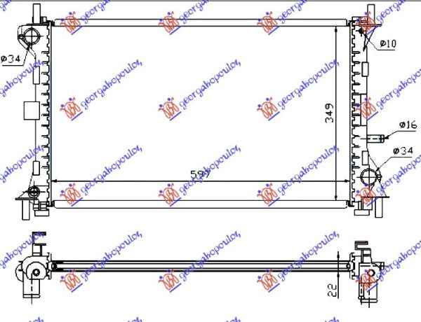 HLADNJAK MOTORA 1.4/1.6/1.8 (+/-AC) (60x35.8) (VALEO)