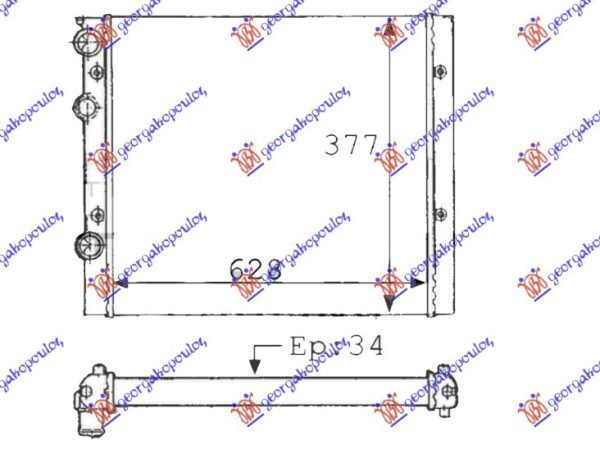 RADIATOR ALL MODELS MANUAL +A/C (63x38) (VALEO)