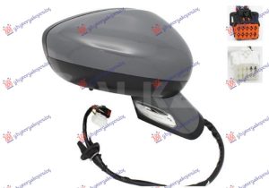 RETROVIZOR ELEKTRICNI SA GREJACEM PM (ELEKTRO-SKLOPIV) (MIGAVAC) (SVETLO) (KONVEKSNO STAKLO) DESNO