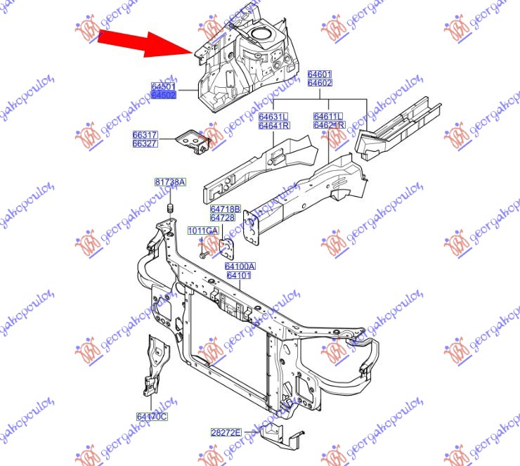 FRONT WHEEL HOUSE (O)
