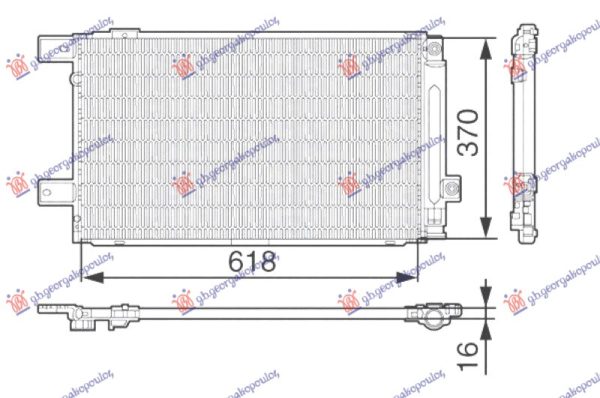 CONDENSER 2.0-2.2 D4D DIESEL 2006- (610x360x16) TUBE LEFT (KOYO)