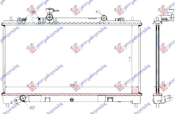 HLADNJAK MOTORA 1.8/2.0/2.3 BENZIN (MAN) (375x730x16) 05-