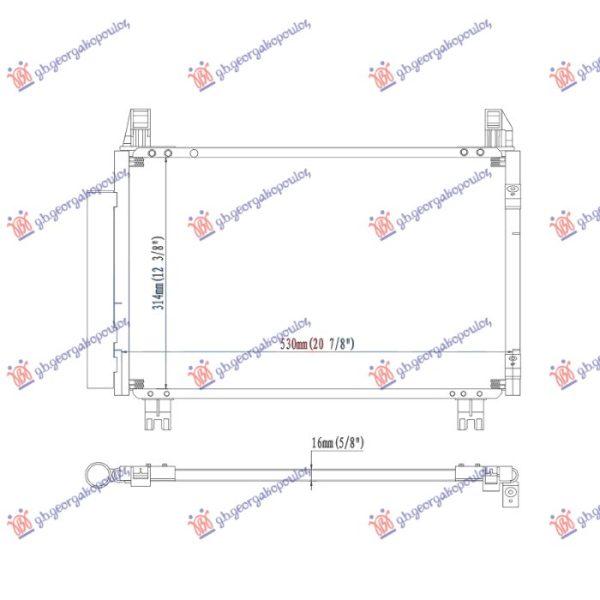 CONDENSER 1.0 12v - 1.3 VVTi PETROL (515x325x16) JAPAN (MARELLI)