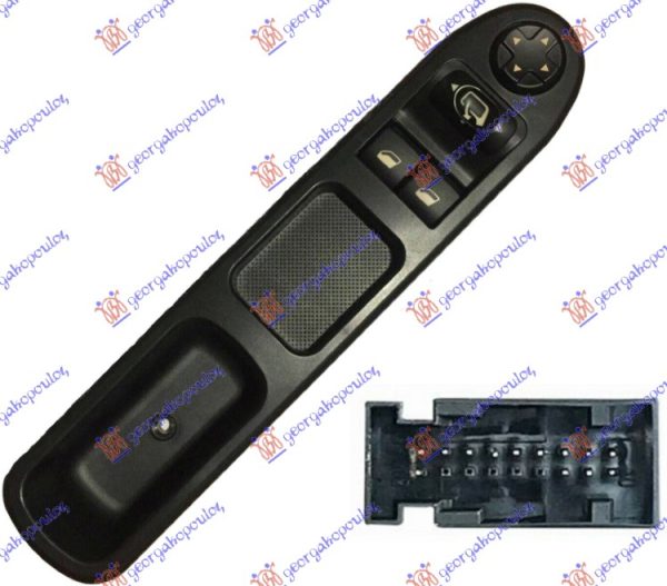 PREKIDAC U PREDNJIM VRATIMA (2 TASTERA) (ELEKTRO-SKLOPIV RETROVIZOR) (13 PIN) LEVO
