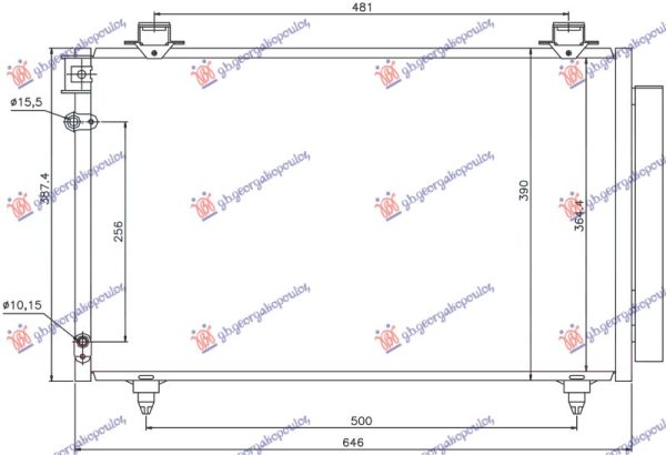 CONDENSER PETROL/DIESEL 2004- (610x370x16) (KOYO)