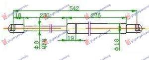 AMORTIZER GEPEK VRATA KARAVAN (543L-450N)