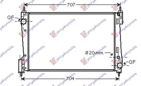 RADIATOR 1.3 JTD-CDTI (620x395) 55KW (MAHLE BEHR)