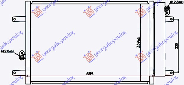 HLADNJAK KLIME BENZIN/DIZEL (525x362x16) 00-