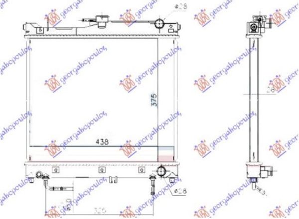 RADIATOR 1.3 PETROL AUTOMATIC (375x450x26) (KOYO)