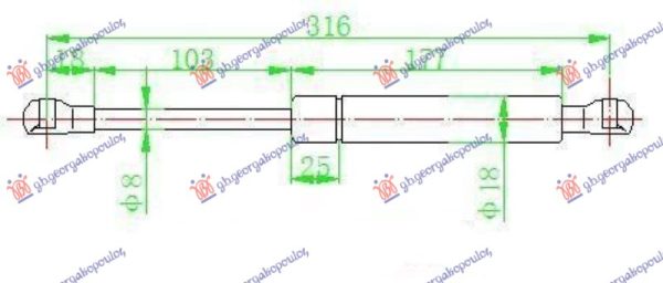 AMORTIZER HAUBE (CABRIO) (316L-380N)