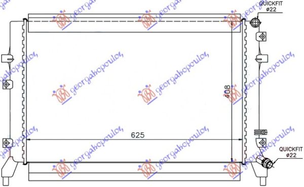 ADDITIONAL RADIATOR 1.0-1.2-1.4-1.6-1.9-2.0 TSi-TFSI-TDI-FSI PETROL/DIESEL (625x400) (VALEO)