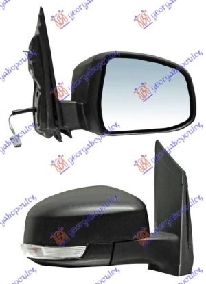 DOOR MIRROR ELECTRICAL HEATED PRIMED (W/SIDE LAMP) (A QUALITY) (ASPHERICAL GLASS)
