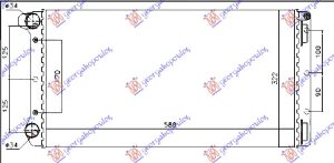 RADIATOR 1.9 DIESEL JTD (580x308x38) TYPE MARELLI (VALEO)