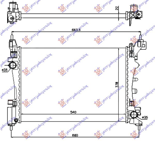RADIATOR ALL PETROL MANUAL/AUTOMATIC+/-AC (540x375) (VALEO)