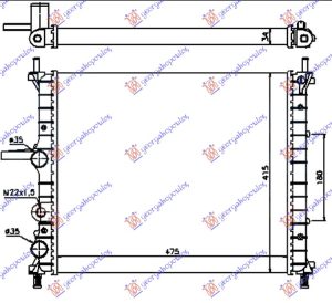 RADIATOR 1.6 PETROL +/- A/C (475x415) (VALEO)
