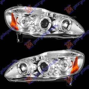 HEAD LAMP SET EAGLE EYES CHROME