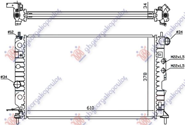 RADIATOR 1.6-1.81 PETROL A/C (610x370) (NISSENS)