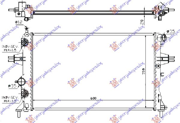 RADIATOR 1.4-1.6-1.8 AUTOMATIC +AC (600x370) (VALEO)