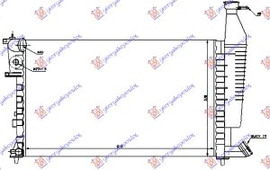 RADIATOR 1.4-1.6-1.8 +/-AC (610x377x23) ( WITH SAFETY WIRE) (VALEO)