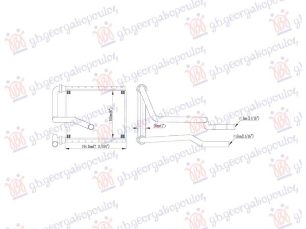 HEATER RADIATOR PETROL (180x140)