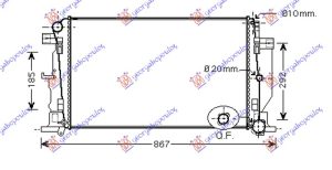RADIATOR 2.2 CDi+AC (BRAZED) (680x415x34) MANUAL (KOYO)