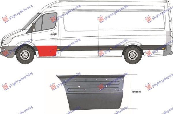 OPLATA PREDNJIH VRATA DONJA (DUZINA 89cm VISINA 47cm) LEVO