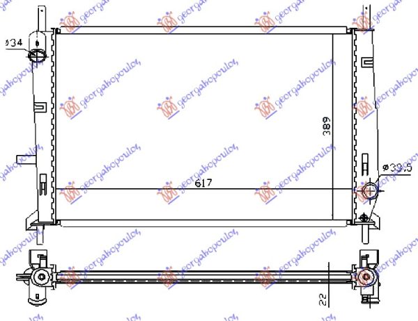 RADIATOR 1.6-1.8-2.0 PETROL +/- A/C (620x395) (VALEO)