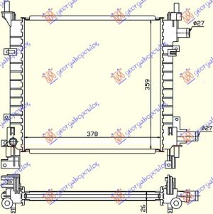 RADIATOR PETROL + A/C (380x360) (MAHLE BEHR)