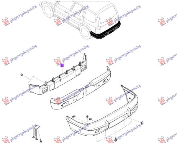 REAR BUMPER REINFORCEMENT S.W. (O)
