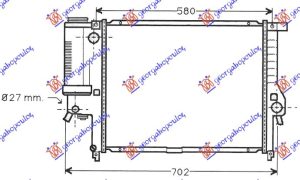 RADIATOR PETROL MANUAL/AUTOMATIC+ A/C (520x440) (MAHLE BEHR)