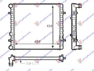 RADIATOR 1.4-1.6 MANUAL - A/C (430x415x23) (VALEO)