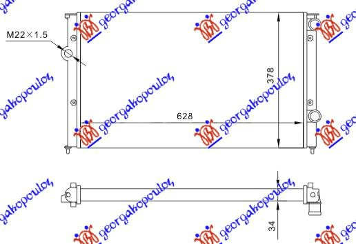 RADIATOR 1.9 DIESEL TDI (625x379x32) (VALEO)