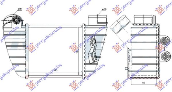 HLADNJAK INTERKULERA 1.8T (S3) (185x165x85) DESNO