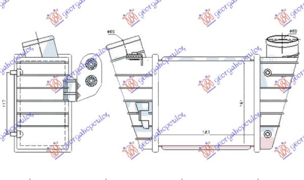 HLADNJAK INTERKULERA 1.8T (S3) (185X165X85) LEVO