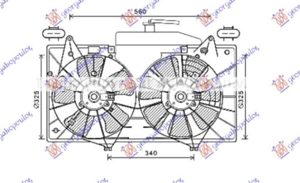 COOLING FAN (DOUBLE) 2.0 PETROL AUTO (320/320mm) (4+4PIN)
