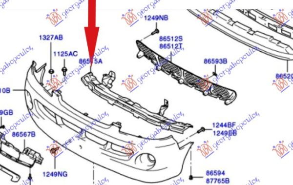 FRONT BUMPER REINFORCEMENT 2001-