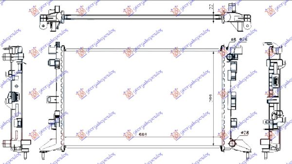 RADIATOR 1.6-2.0 PETROL - 2.0 DIESEL (670x417x26) (MAHLE BEHR)