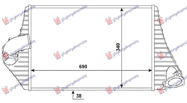 RADIATOR INTERCOOLER 2.2 DIESEL (690x340x38)