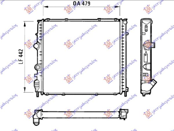 RADIATOR DIESEL (480x440x40) (FUN SCREW) (VALEO)