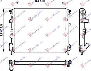 RADIATOR PETROL/DIESEL(480x410)WITHOUT PUMP-WITH PIPE (VALEO)