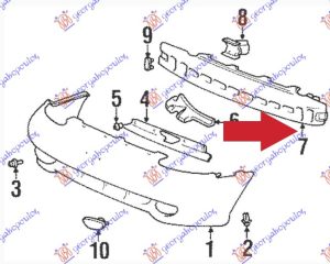 FRONT BUMPER ABSORBER 1997-1998