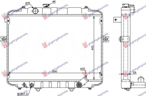 HLADNJAK MOTORA 2.4 BENZIN (400x590x26)