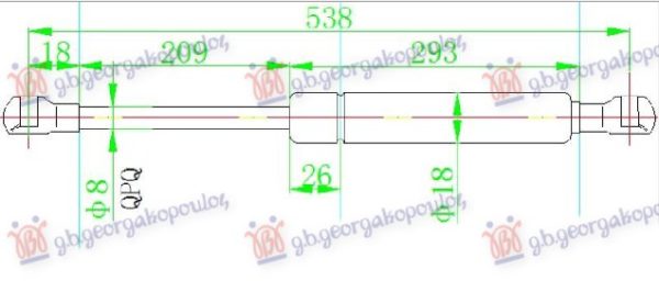 AMORTIZER GEPEK STAKLA (526.5L-125N)