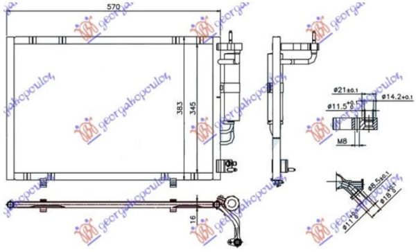 CONDENSER PETROL-1.4TDCi (530x350x16) 2011- (KOYO)