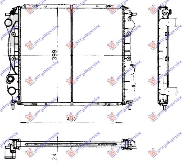 RADIATOR 1.2-1.4 PETROL + A/C (430x400) (VALEO)