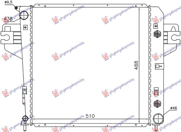 HLADNJAK MOTORA 3.7 V6 BENZIN (MANUAL) (+/-AC) (50.5x50.8)