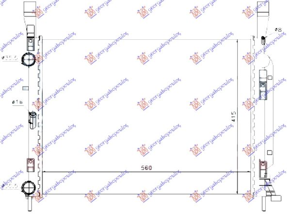 RADIATOR 1.6 PETROL - 1.5 DIESEL (560x410x23) (MAHLE BEHR)