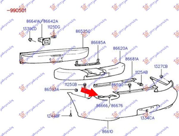 REAR BUMBER BRACKET SIDE UPPER (O)