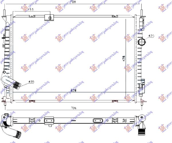 RADIATOR 1.6 DIESEL DCi (628x428x32) (MAHLE BEHR)